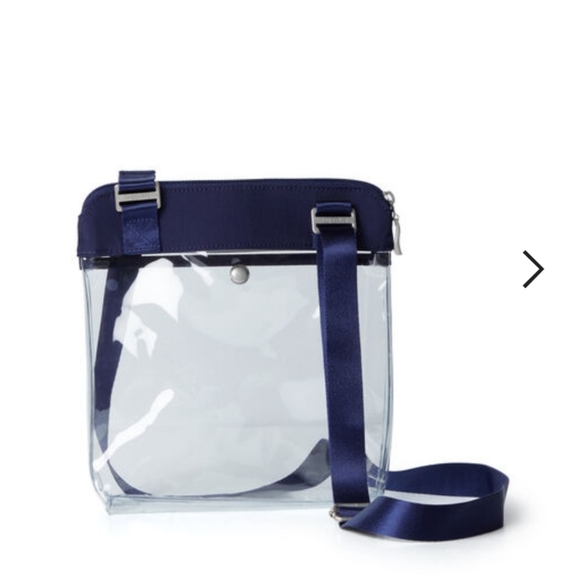 Clear Pocket Crossbody with Navy Straps Designed with Stadium Policies In Mind - Picture 3 of 5